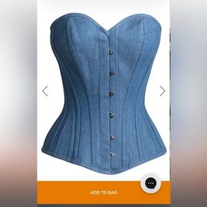 Corset Story Denim Expert Waist Training Overbust Corset Size 20”